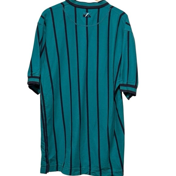 Vintage 90s Mickey Mouse Cutter & Buck Blue Golf Pinstripe Polo Shirt Mens Large - Picture 5 of 13